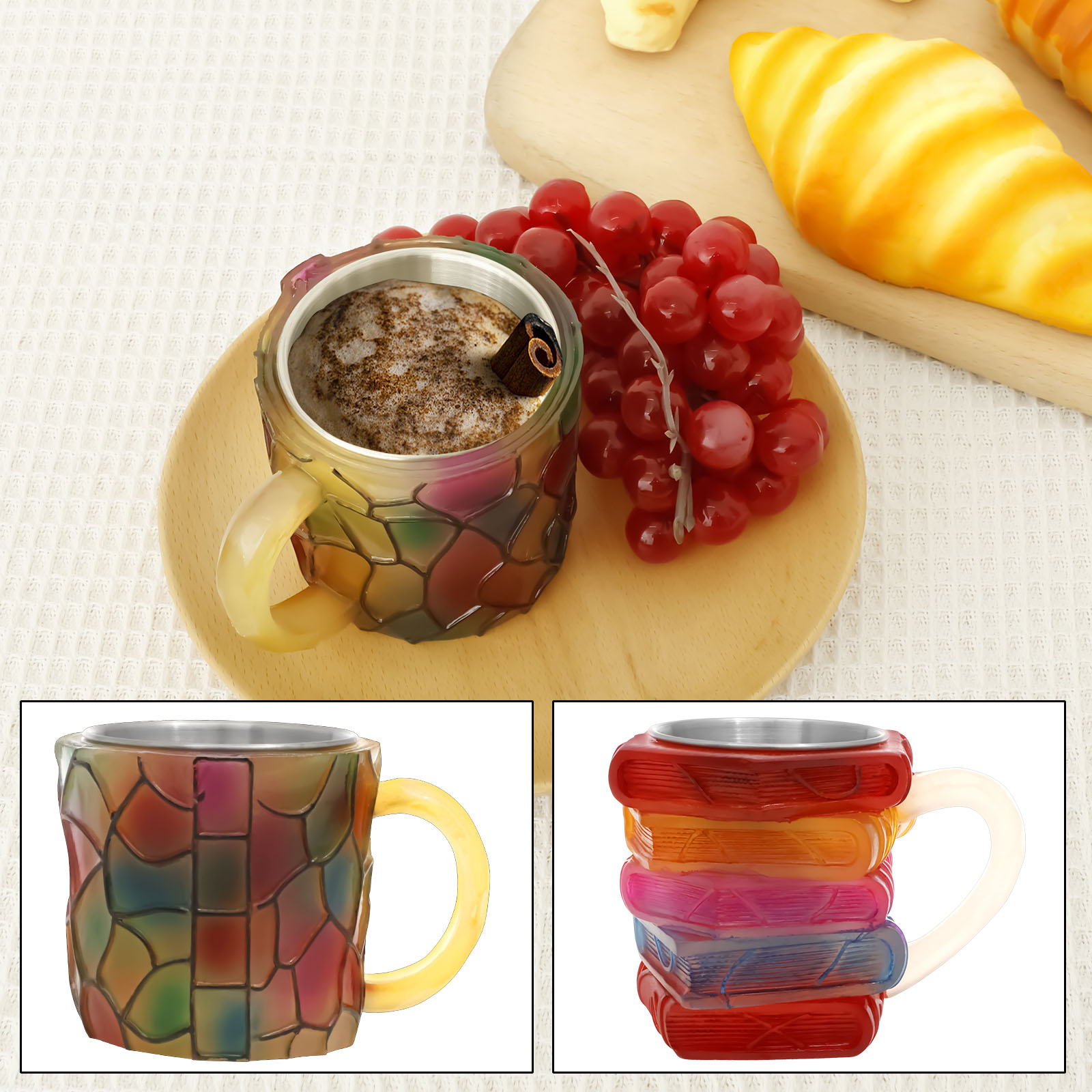 Painted Book Mug 3D Colored Gl - Coffee Equipment Eu recensione e prezzo