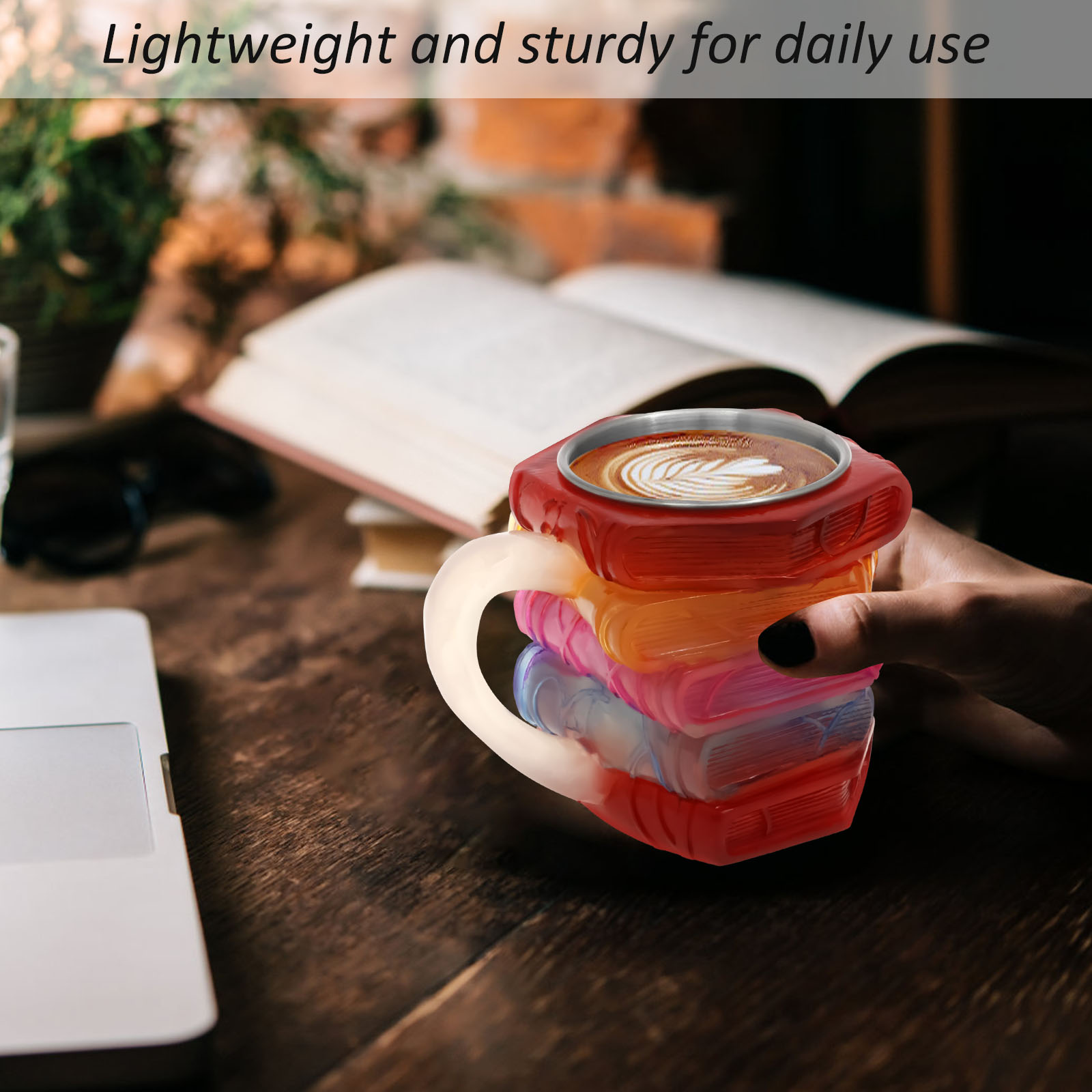 Painted Book Mug 3D Colored Gl - Coffee Equipment Eu recensione e prezzo