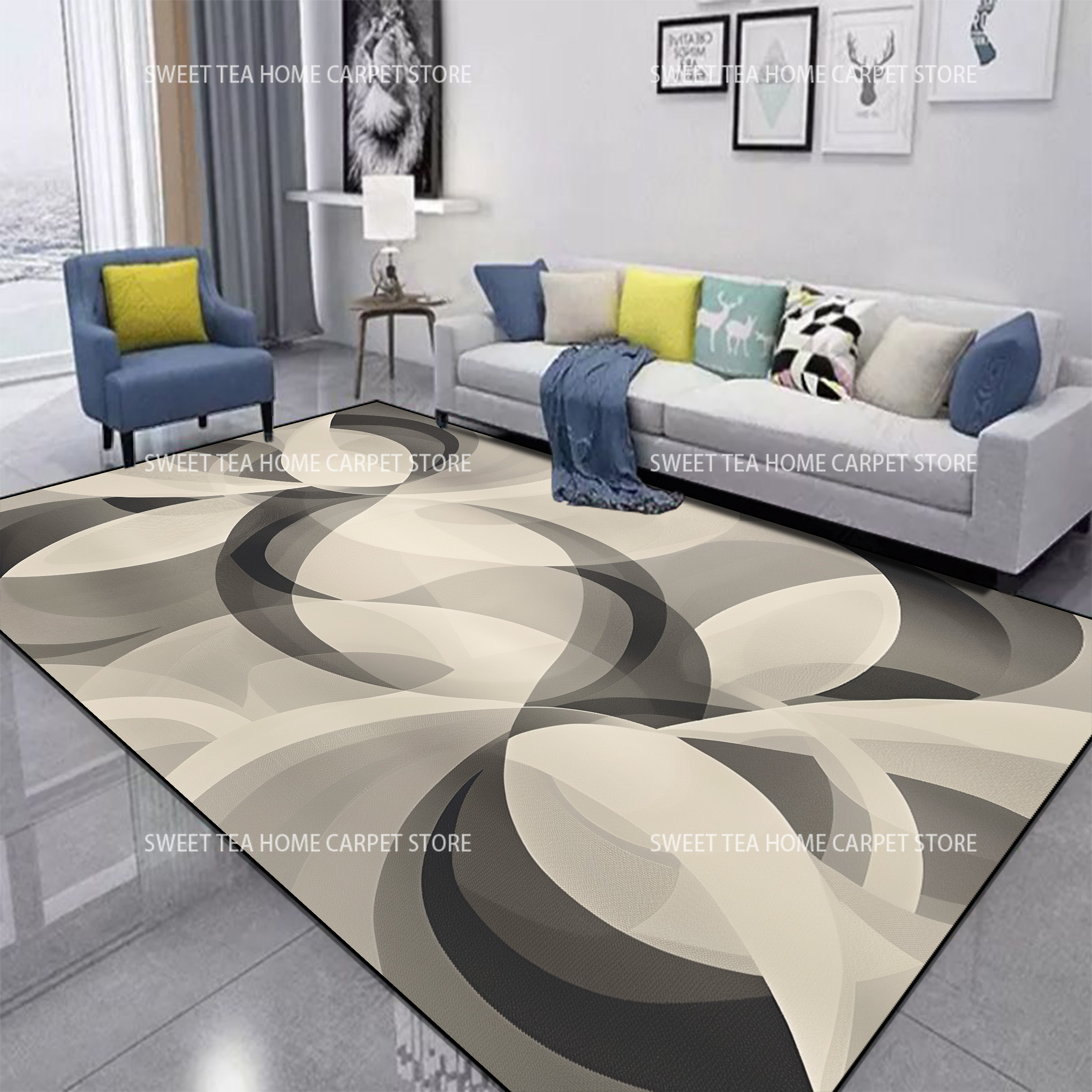 Red Black Swirl Rug Abstract C - Coffee Equipment At Home recensione e prezzo