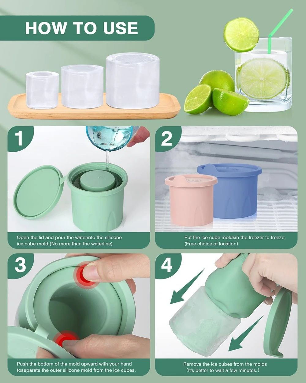Large Ice Cube Tray Silicone C - Coffee Equipment Tray recensione e prezzo